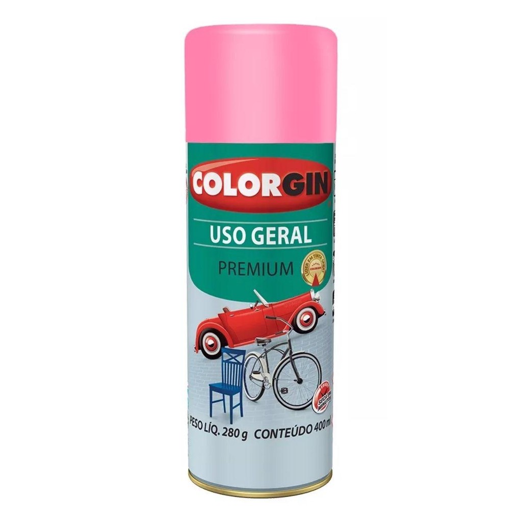 Spray Uso Geral Premium Colorgin 400ml Rosa GBR