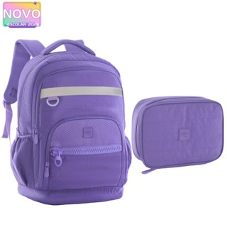 KIT de Mochila Grande Juvenil Estilosa Cor Pink Roxo Desenho do tecido Matelassê Lancheira Térmica e Estojo em Oferta na Shopee
