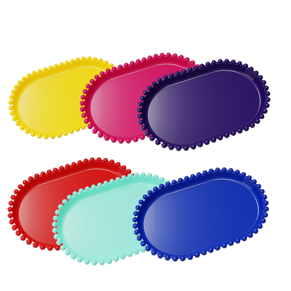 Bandeja Oval Bolinha Plástico Diversas Cores Decoração Festa em Oferta na Shopee