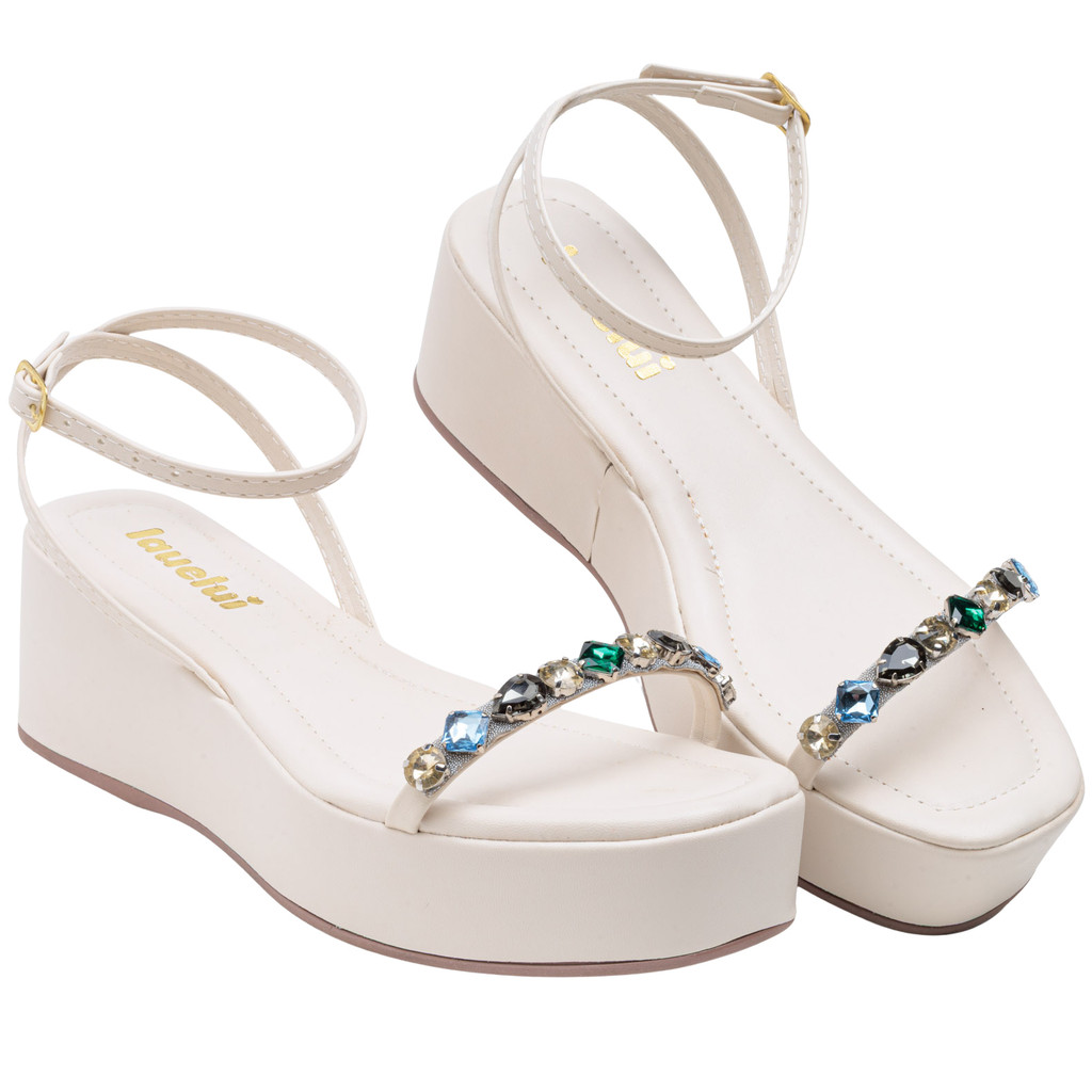 Anabela Sandália Tamanco Feminino Confortavel Moda Blogueira em Oferta na Shopee