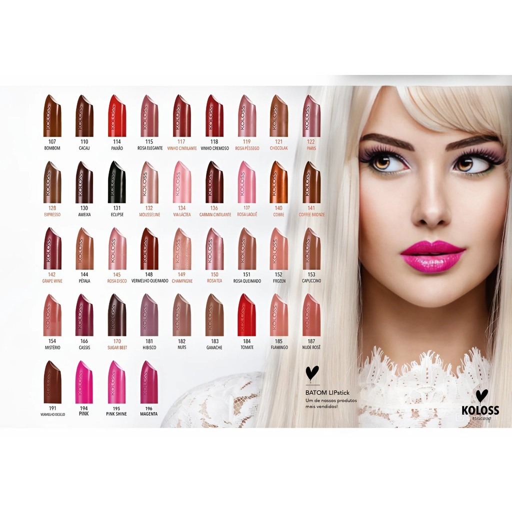 Batom Lipstick KOLOSS - CORES VARIADAS