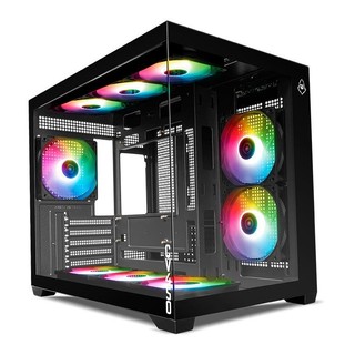 Gabinete Gamer Mancer CV450, Mini-Tower, Lateral de Vidro, Com 9 Fans, Preto, MCR-CV4509F…