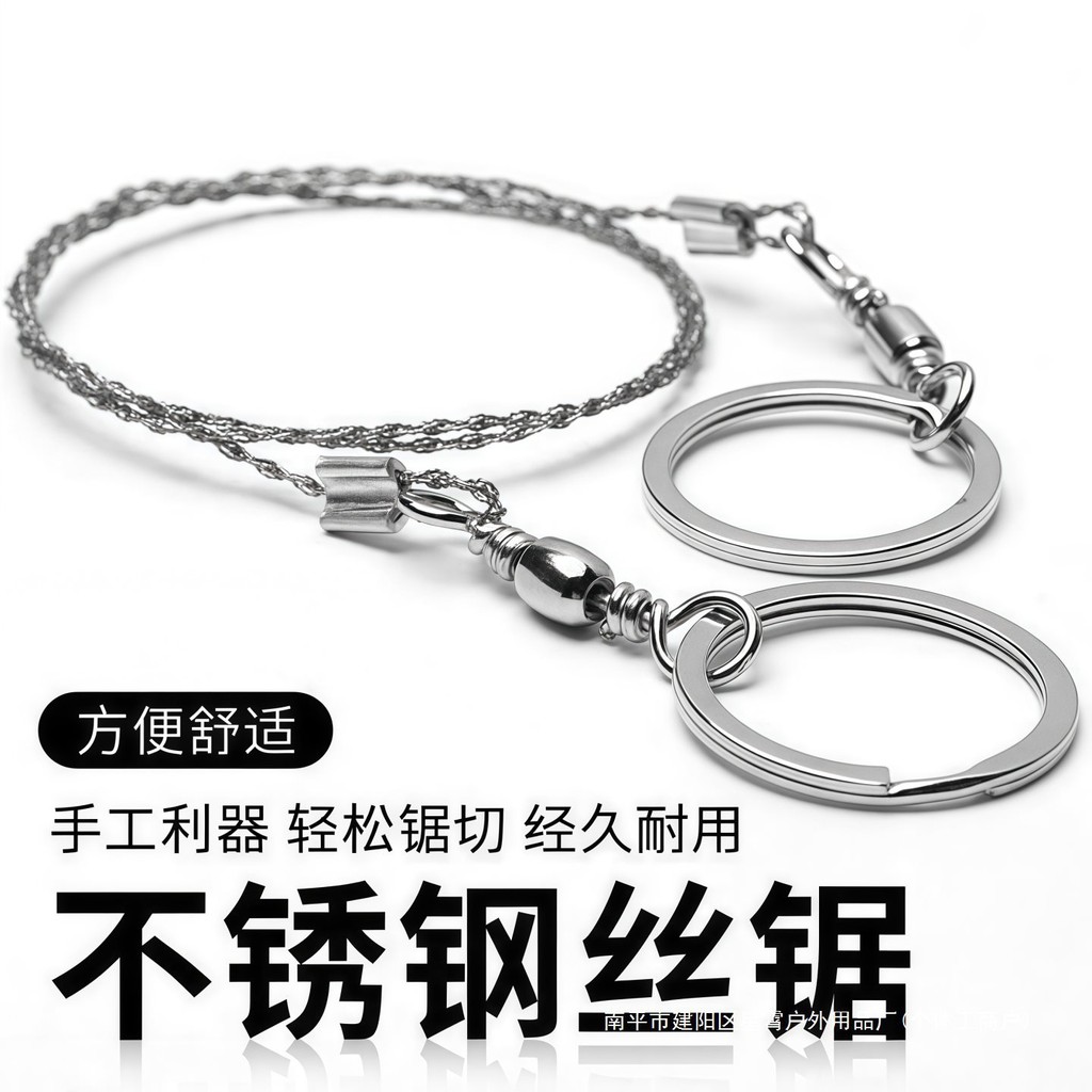 Serra de Fio Portátil Manual Serra de Fio de Aço Serra de Corda para Exterior Serra de Sobrevivência na Selva Serra de A