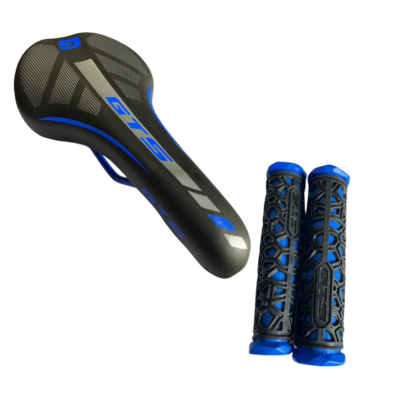 Kit Banco Selim Gts Bicicleta Mtb Speed Preto/Azul + Manopla Bike  Preto Azul em Oferta na Shopee