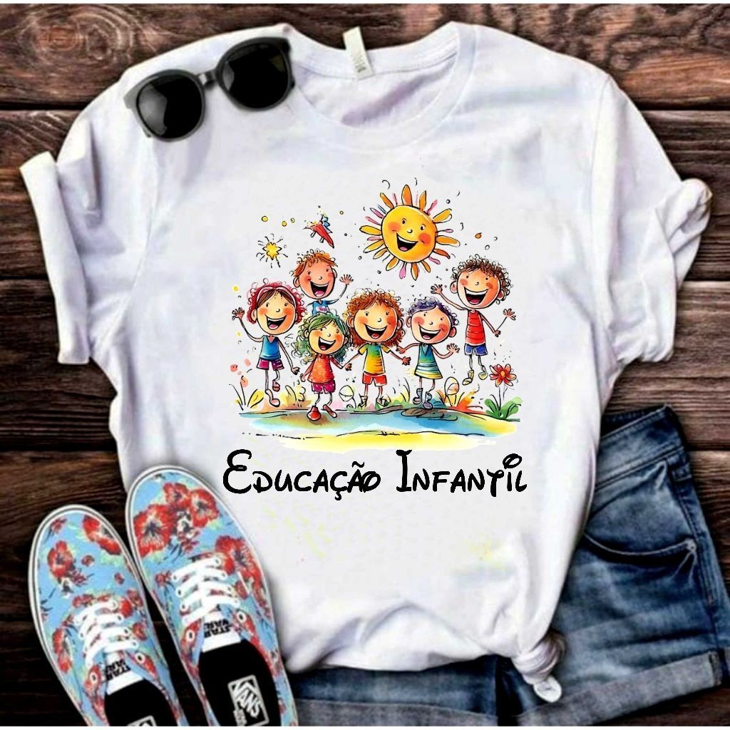 Camiseta Educação Infantil Professora Pedagogia Educadora Infantil  Camiseta T-Shirt Blusa K R DR