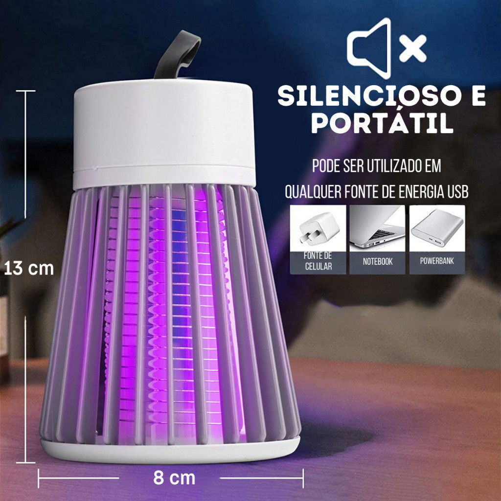 Lâmpada Elétrica Mata-Mosquitos Com Luz UV Usb Recarregável Armadilha Para Insetos em Oferta na Shopee