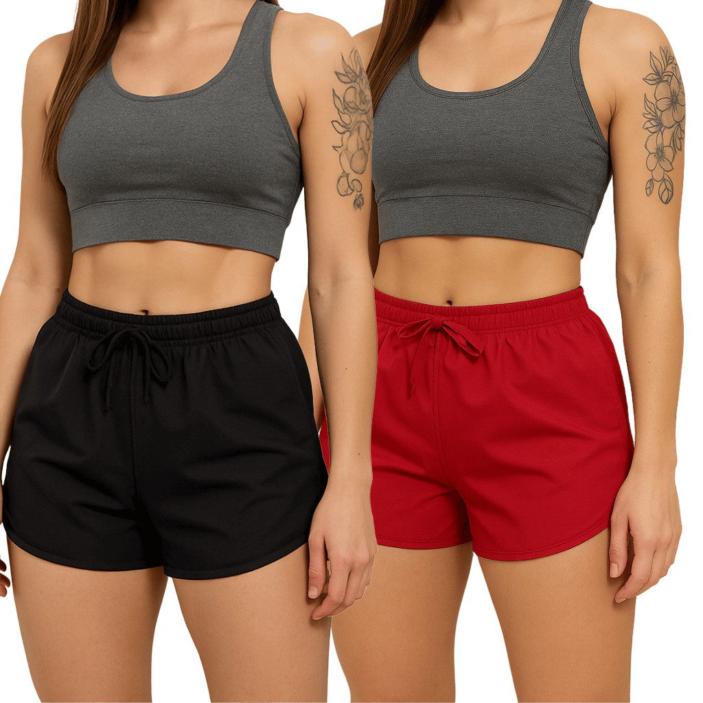 KIT 2 short tactel feminino casual saida de praia corrida shorts academia shortinho caminhada