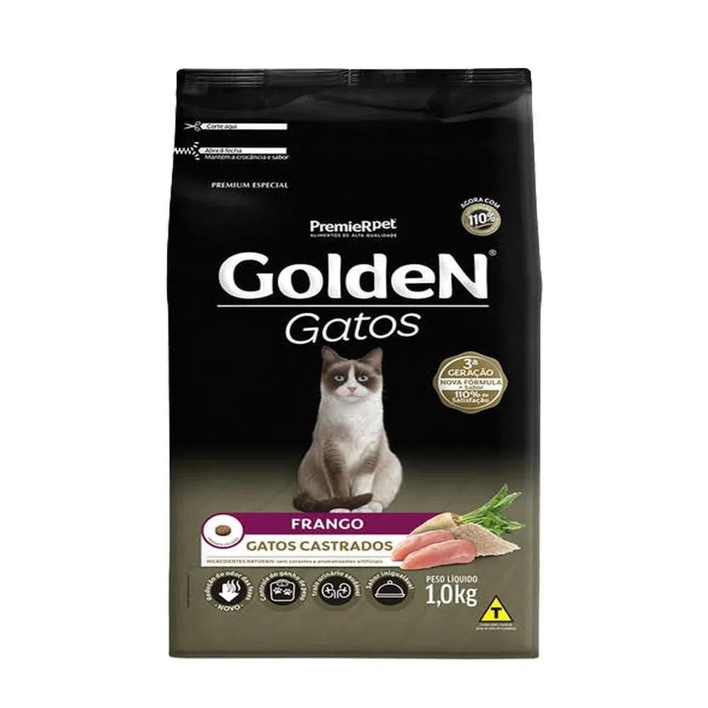 Imagem Ração pra Gatos Adultos Castrados Golden Frango 1kg