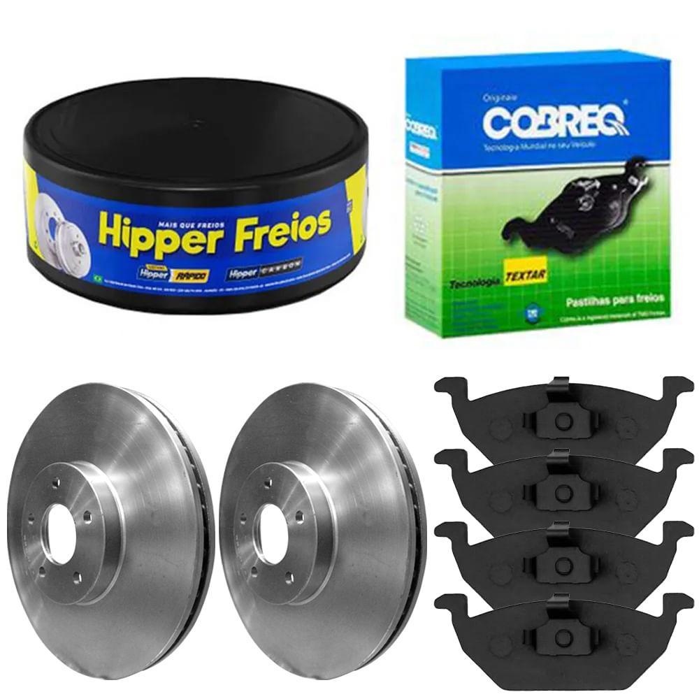 Kit Pastilha Disco Dianteiro Volkswagen Fox 1.0 1.6 Com Anti Ruído Cobreq Hipper Freios em Oferta na Shopee