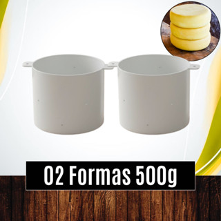 Pct c/ 02 Unds Formas 500g de PVC p/ Queijos Minas Frescal Ricotas e Canastra - OPUSPLAST em Oferta na Shopee