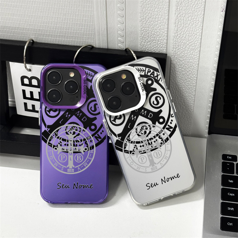 Capinha personalizada anti-choque Medalha de São Bento para Samsung S22 S24 S23 Ultra S20 S21 S23 FE S24 S25 S22 S23