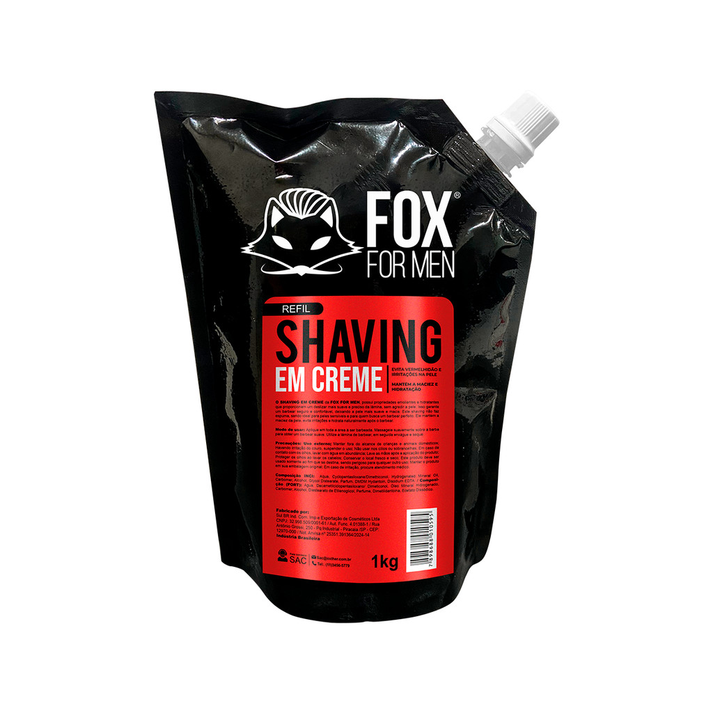 SHAVING CREME REFIL 1.0 KG FOX FOR MEN