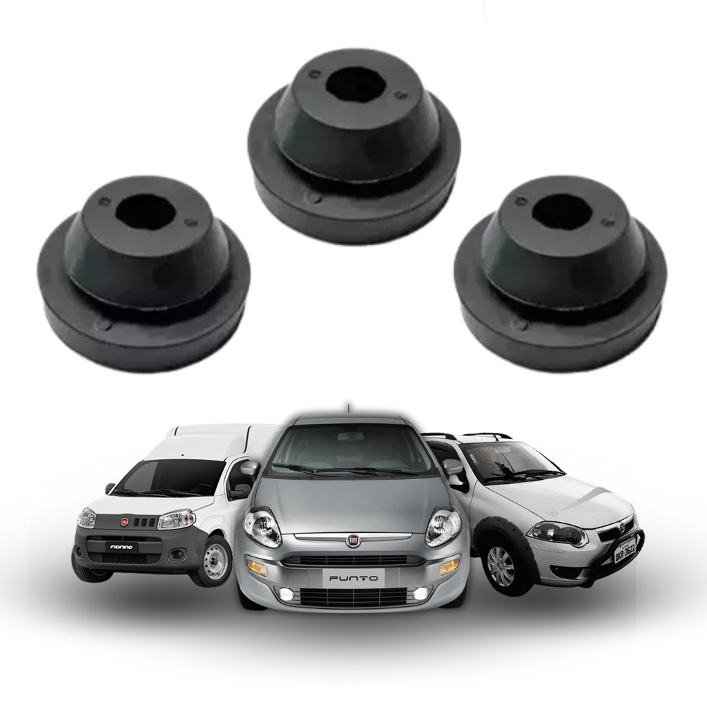 3x Coxim Borracha Fixacao Caixa Filtro Ar Fiat Palio Strada Uno Bravo Mobi Siena Original 51898494