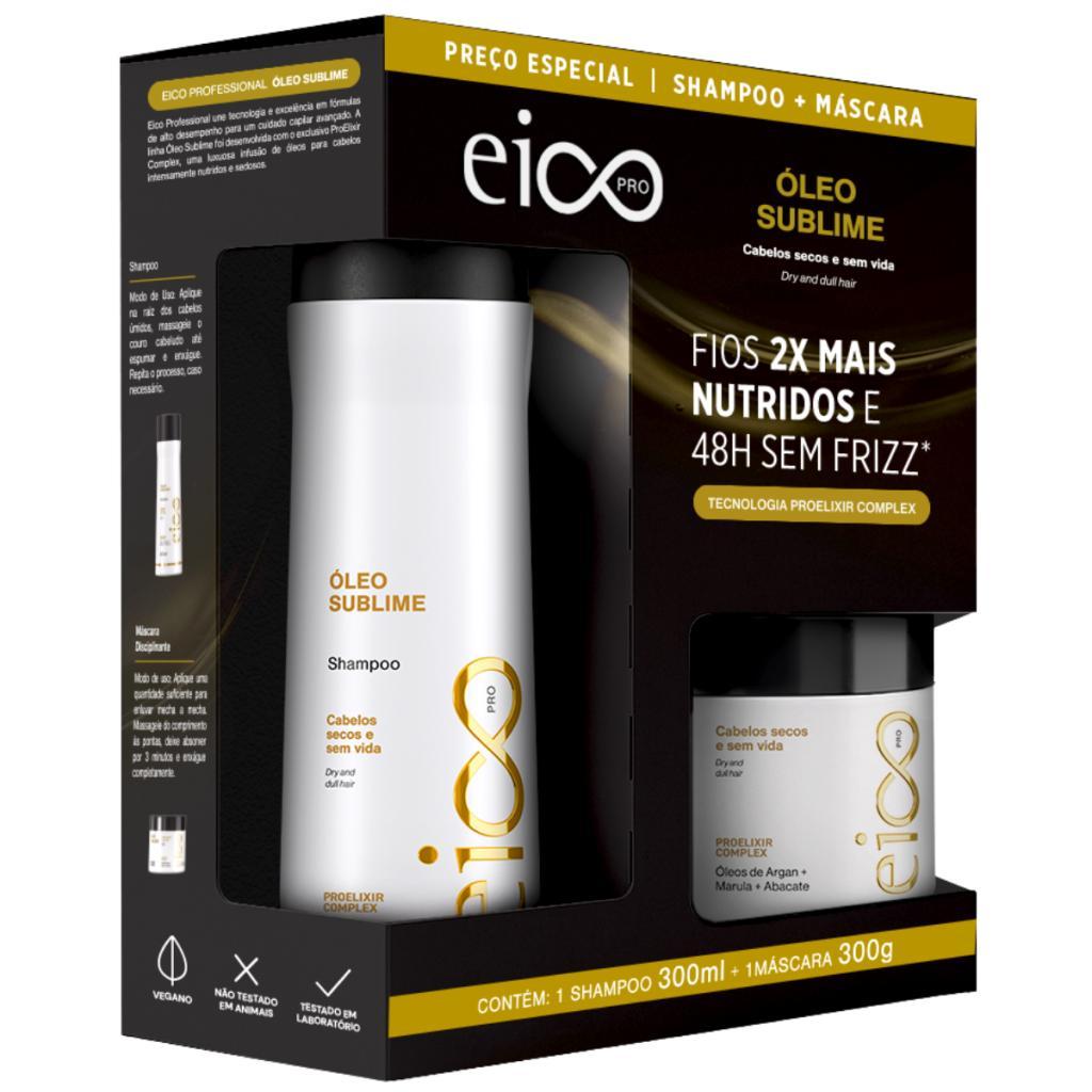 Kit Eico Shampoo 300ml Máscara Tratamento Nutrição 300ml Óleo Sublime em Oferta na Shopee
