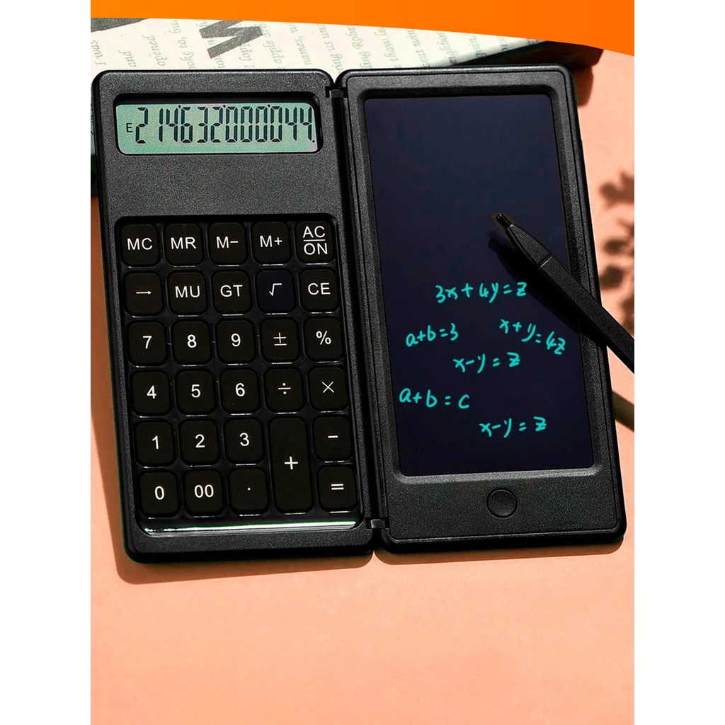 Calculadora 2 Em 1 Com Bloco De Notas Digital Portátil Anotações E Cálculos
