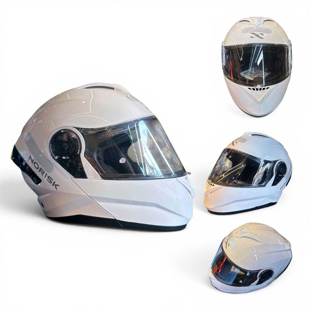Capacete Norisk Force II Monocolor White Robocop Acabamento Brilhante