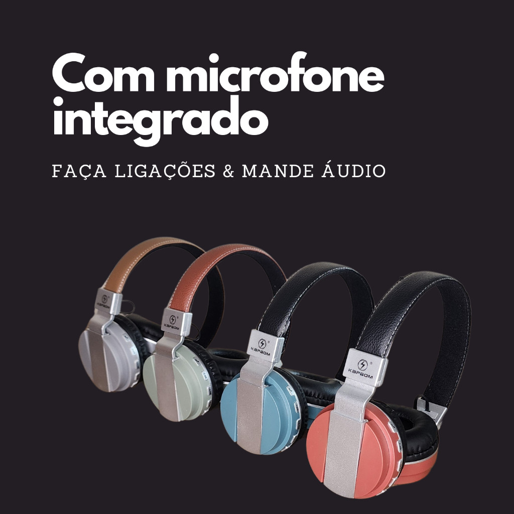 Headset Gamer Bluetooth Sem Fio Over-ear Fone de Ouvido com Microfone Integrado