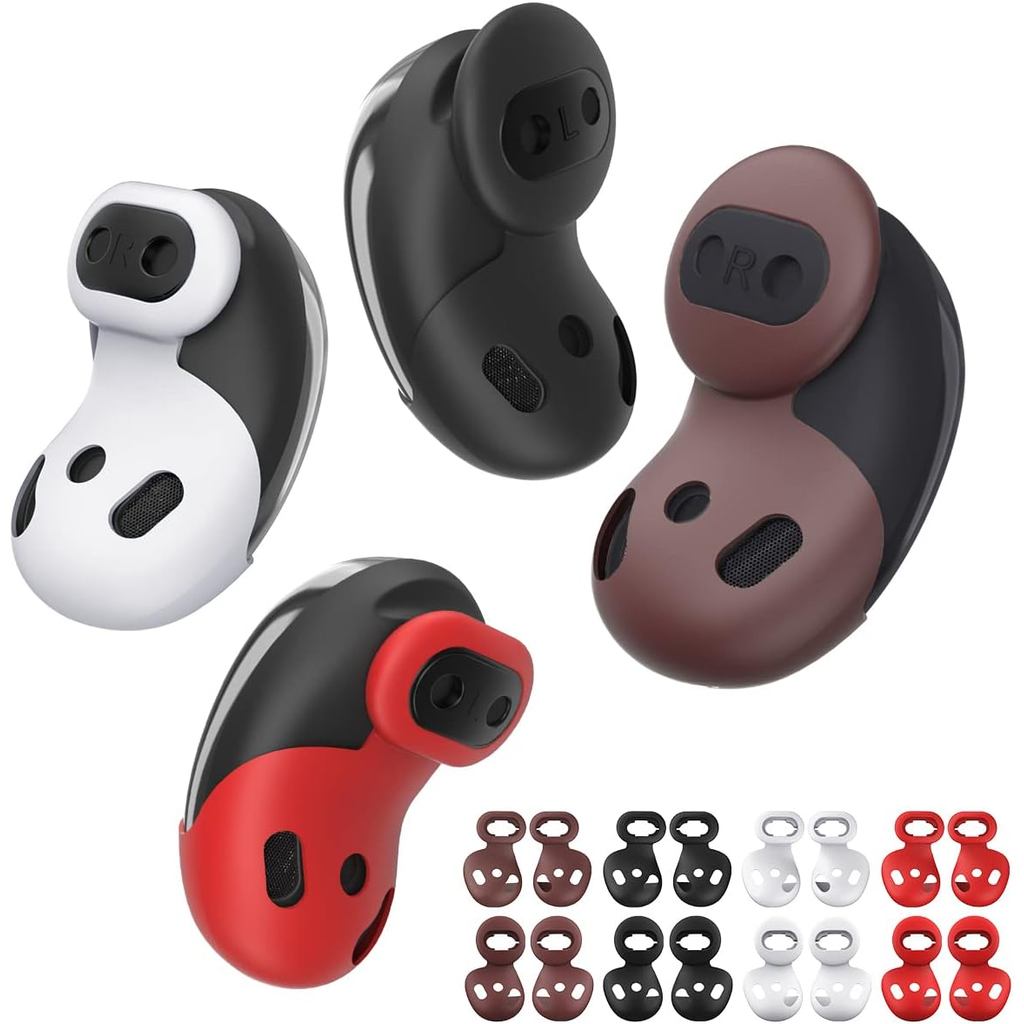 [8 Pares] Ponteiras de Silicone Antiderrapantes para Galaxy Buds Live, Acessório