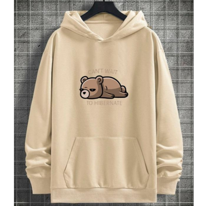 Moletom Canguru Flanelado Unissex Masculino e Feminino Flanelado Urso Deitado Unissex