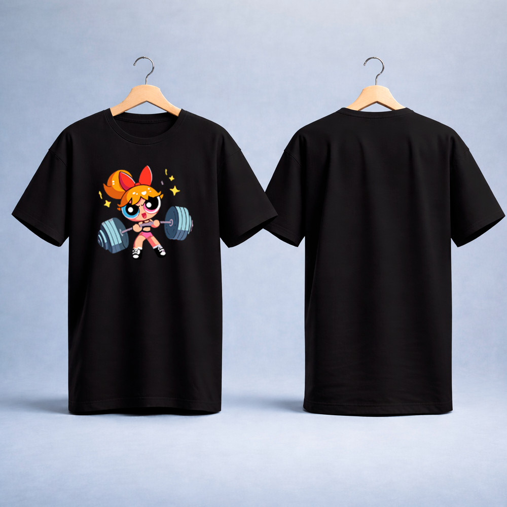Camiseta Femininas Meninas Super Poderosa Academia Fitness Algodão Florzinha Confortavel