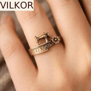 Costura VILKOR | Pulseira , De Punho Ajustável Elegante Vintage , Anel De Dedo Exclusivo Com Design Artesanal De Metal