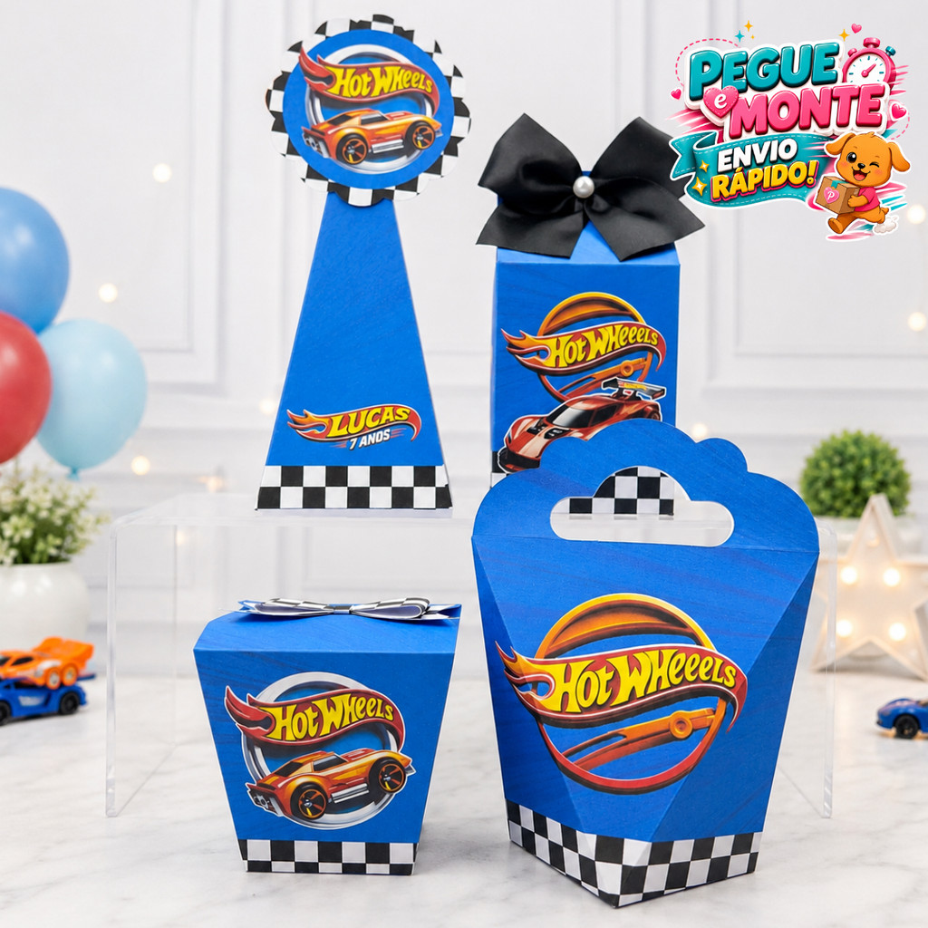 Kit Caixas Hot Wheels | Lembrancinhas Personalizadas | Caixinhas para Festa Infantil | Aniversário