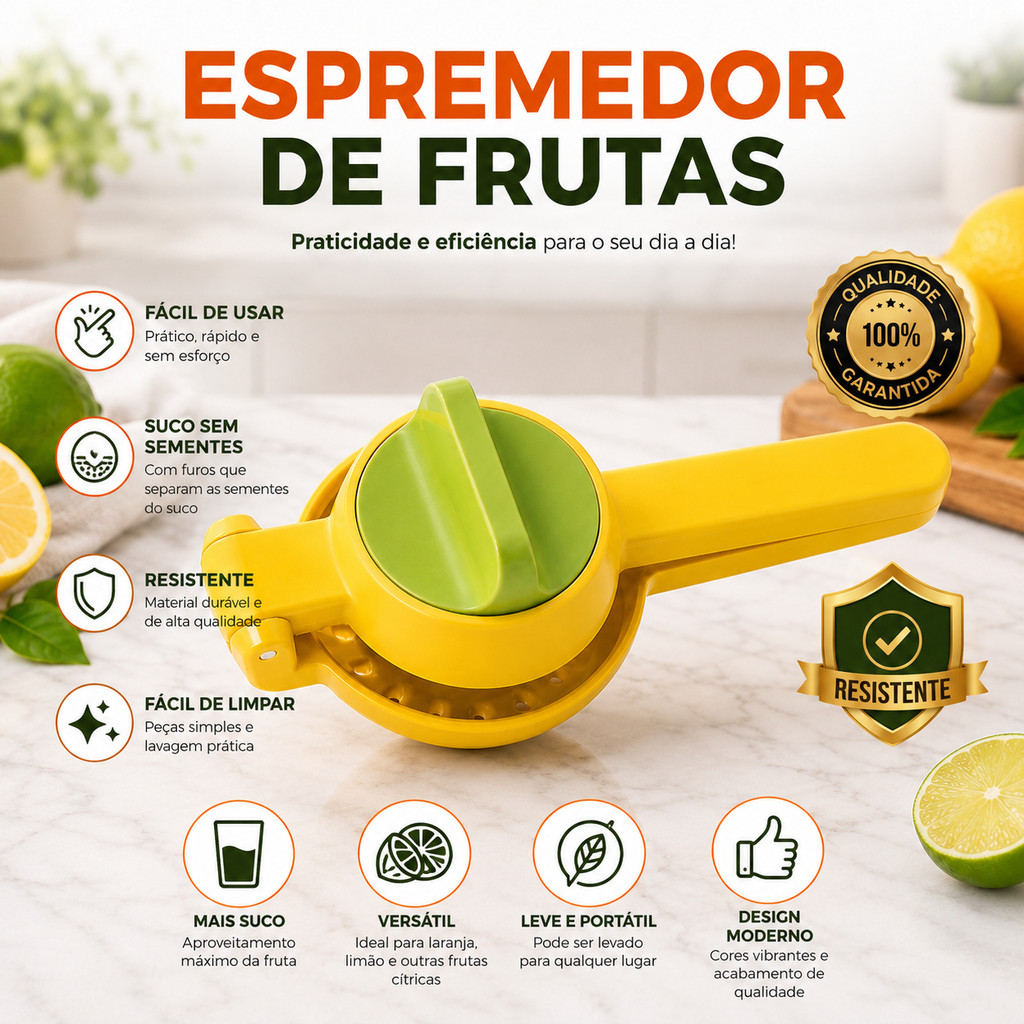 Espremedor de Frutas Laranja e Limão Manual Espremedor de frutas Giratorio Portátil Resistente — imagem 2 de 2