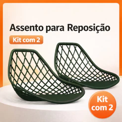 Kit 2 Assentos Reposição para Cadeira Kaila Polipropileno Assento Apenas