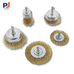 Kit Escova de Aço Circular Profissional p/ Furadeira | 5 Peças - Limpeza Profunda