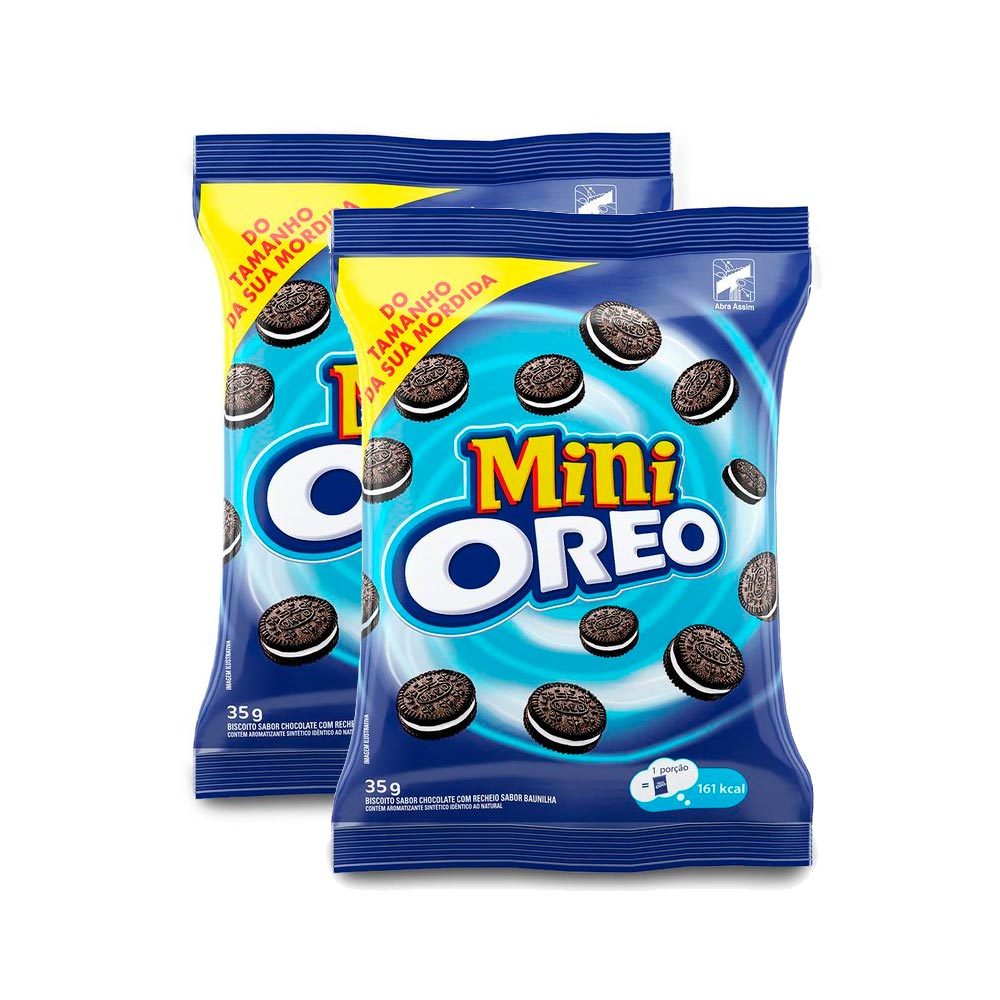 Kit 2 Biscoito Recheado Mini Oreo Original 35g