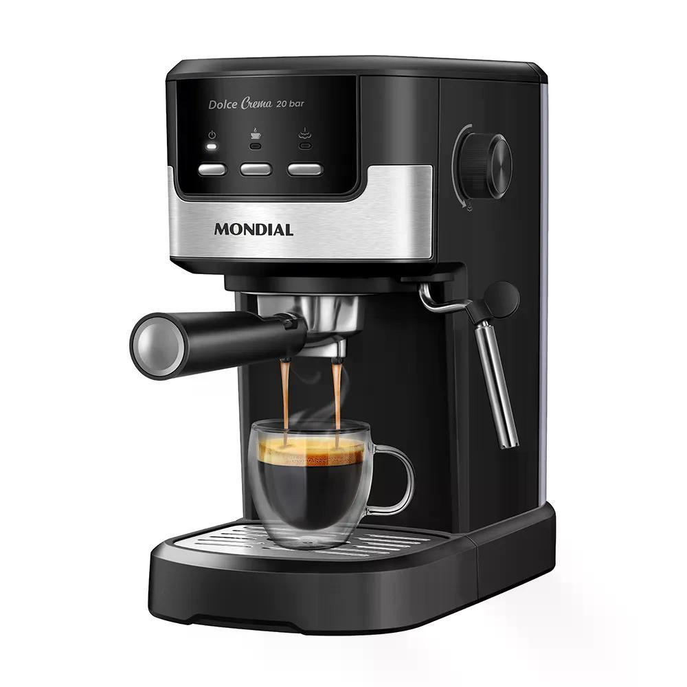Cafeteira Espresso C-21-E-CNP 20 Bar 1200W Dolce Crema Preto/Inox 220V - Mondial