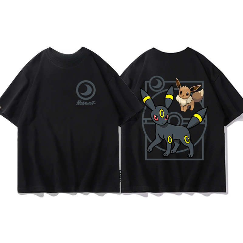 Camiseta Casual Estampa Pokémon Eevee,Umbreon Confortável 100% Algodão Envio Rápido