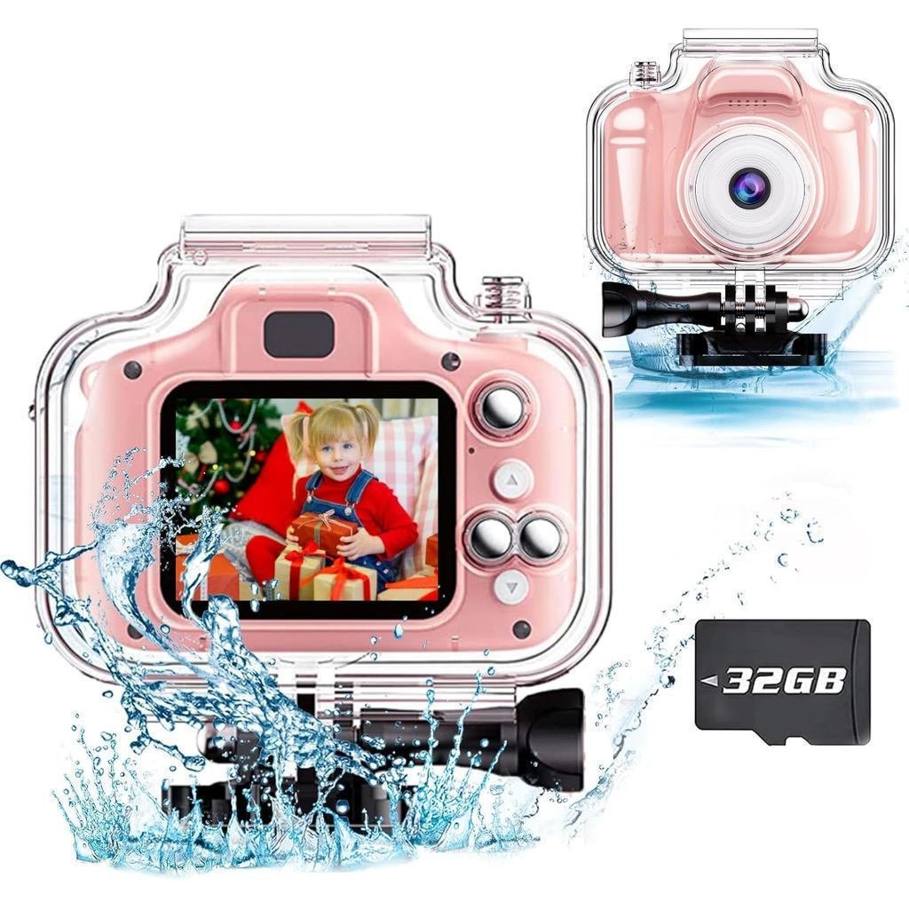Câmera Digital à Prova d'Água para Crianças 1080P HD, Presente de Aniversário Adequado para Meninos e Meninas de 1 a 3 A