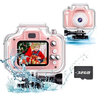 Câmera Digital à Prova d'Água para Crianças 1080P HD, Presente de Aniversário Adequado para Meninos e Meninas de 1 a 3 A