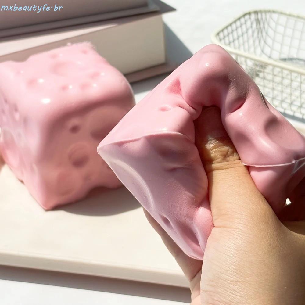 Cubo Espremido De Queijo MXBEAUTYFE , Brinquedo Mole Super Macio Para Alívio De Ansiedade , Bola De Estresse Realista
