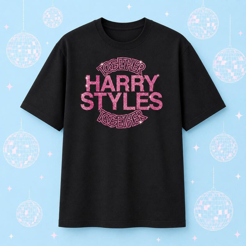 [Premium em Algodão Puro]SG Camiseta Masculina Feminina Oversized Texto Brilho Rosa Together T-shirt Show Musical
