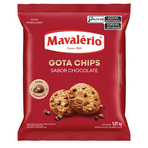 Gotas Forneáveis Chips Chocolate ao Leite 1,01kg Mavalério