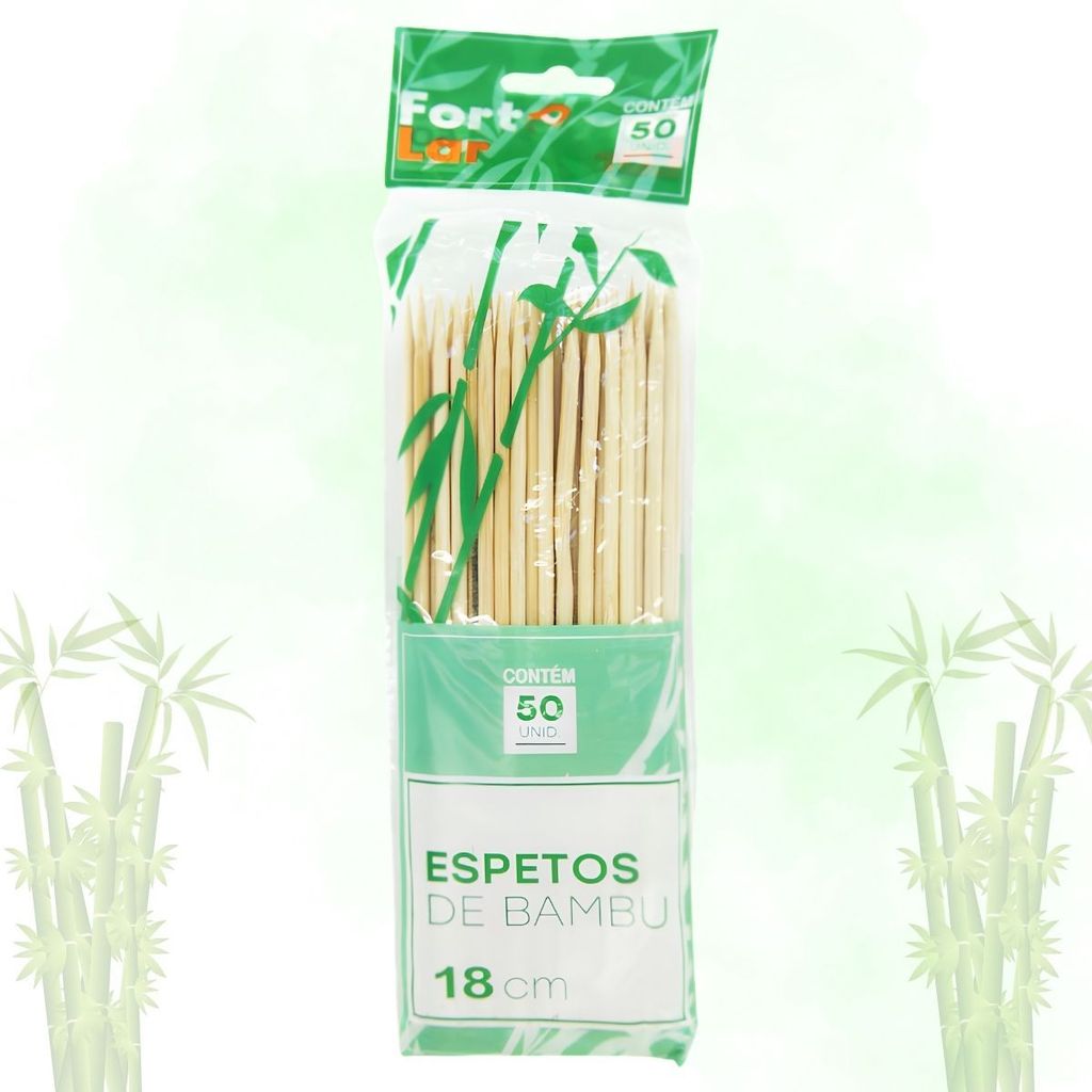 Espeto para Churrasco 18cm Bambu 1959 Fort lar - 50UN