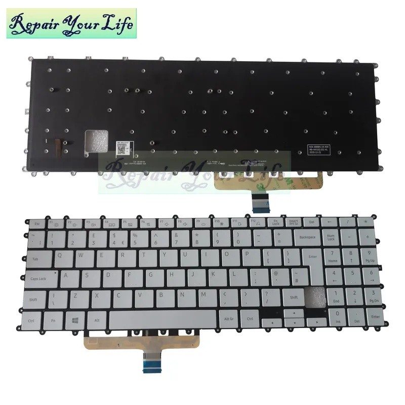 Teclado Retroiluminado KR Do Reino Unido Para Samsung Galaxy Book Flex NP950XCJ-