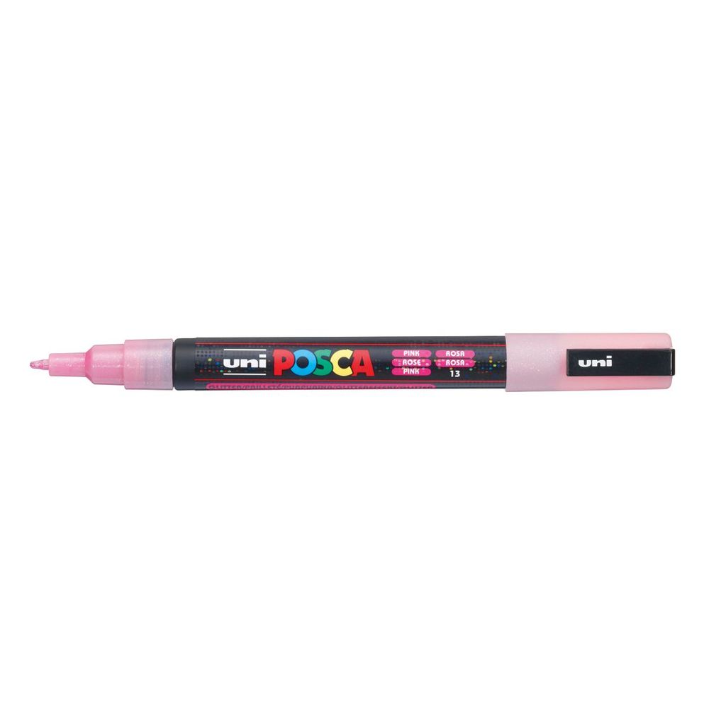 Caneta Posca PC-3ML Glitter Rosa Uni-Ball · foto 2