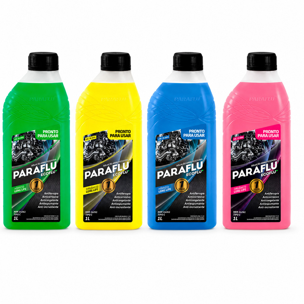Aditivo Radiador Paraflu Ecoflu 1L Pronto para Uso Long Life Verde Rosa Azul Amarelo