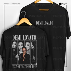 Camiseta Demi Lovato It's Not That Deep Tour Camisa Frente E Verso 100% Algodão