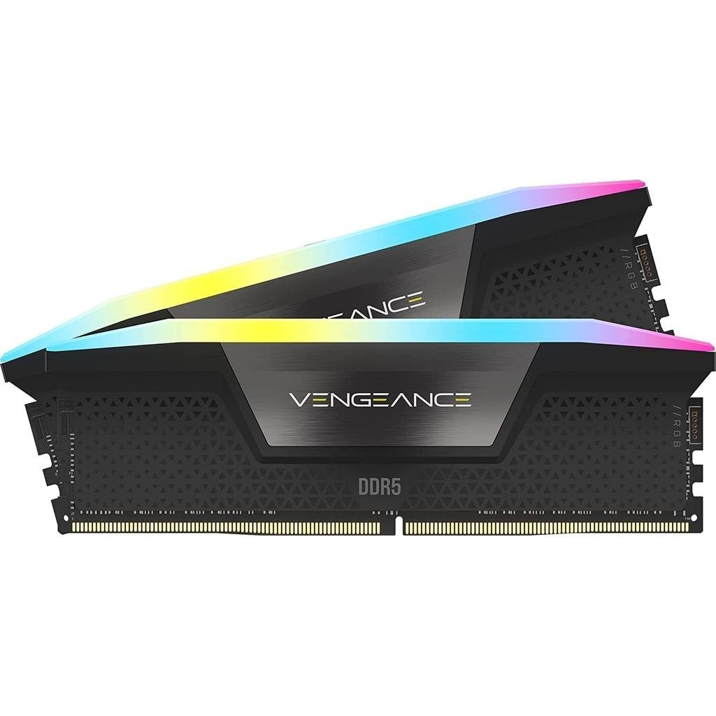 Memória RAM CORSAIR Vengeance RGB DDR5 32GB (2x16GB) Até 6000MHz CL36-44-44-96 1