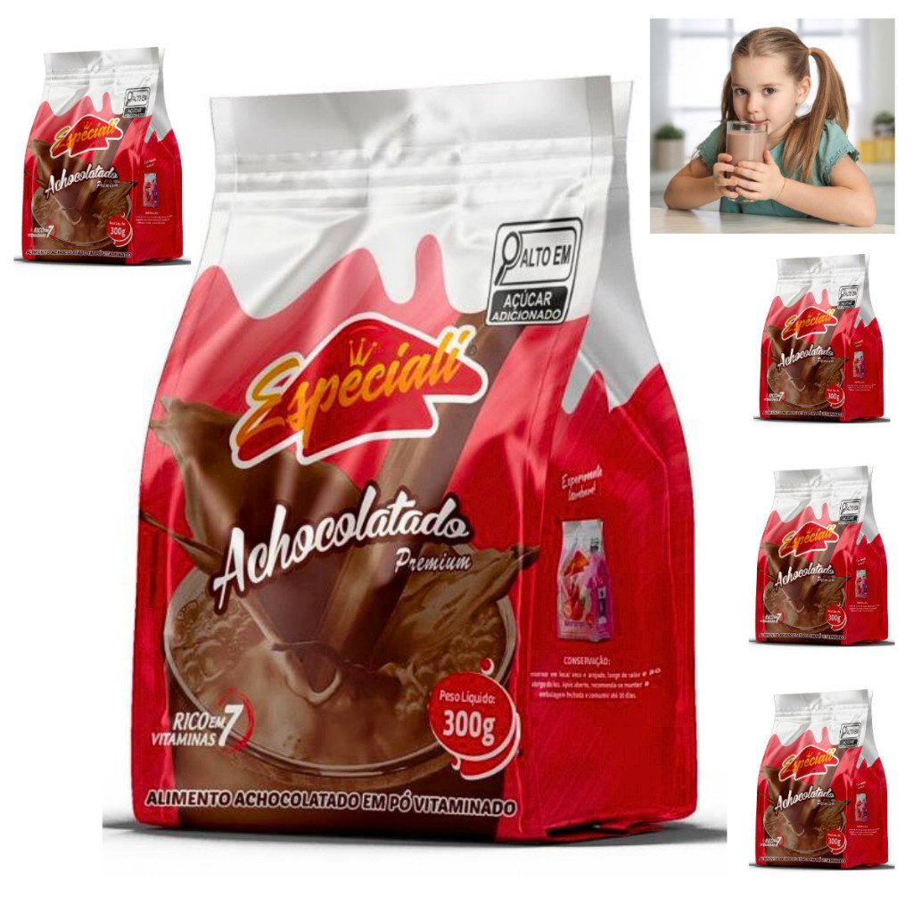 Achocolatado Chocolate em Pó Todi Alimento Leite 7 Vitaminas