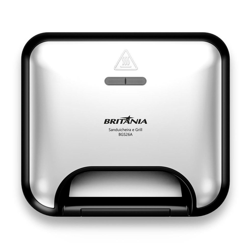 Sanduicheira e Grill Britania Inox Ceramica Revestimento Redstone Evita Grudar Alimentos 750W