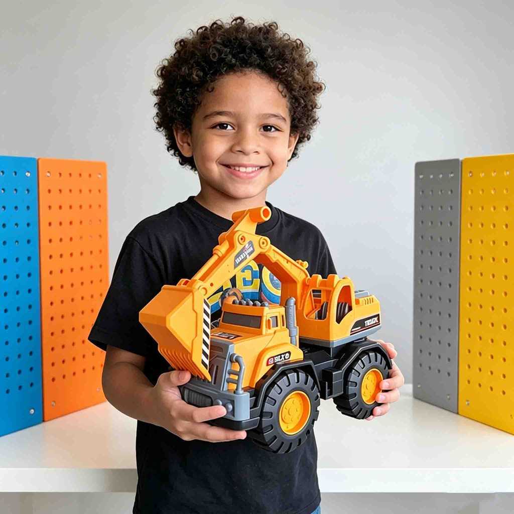 Escavadeira Infantil de Inércia Trator de Construção Brinquedo Sem Pilhas para Crianças +3 Anos BOM