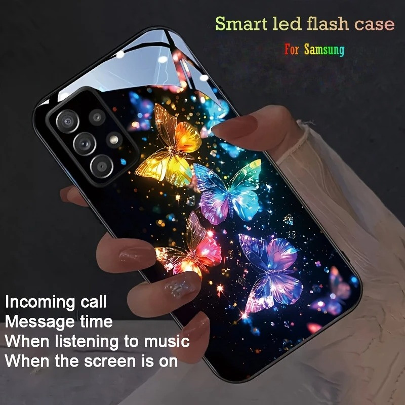 Borboleta LED Flash Capa Para Samsung Galaxy Z Fold 6 5 4 flip 7 A15 A16 A17 A56