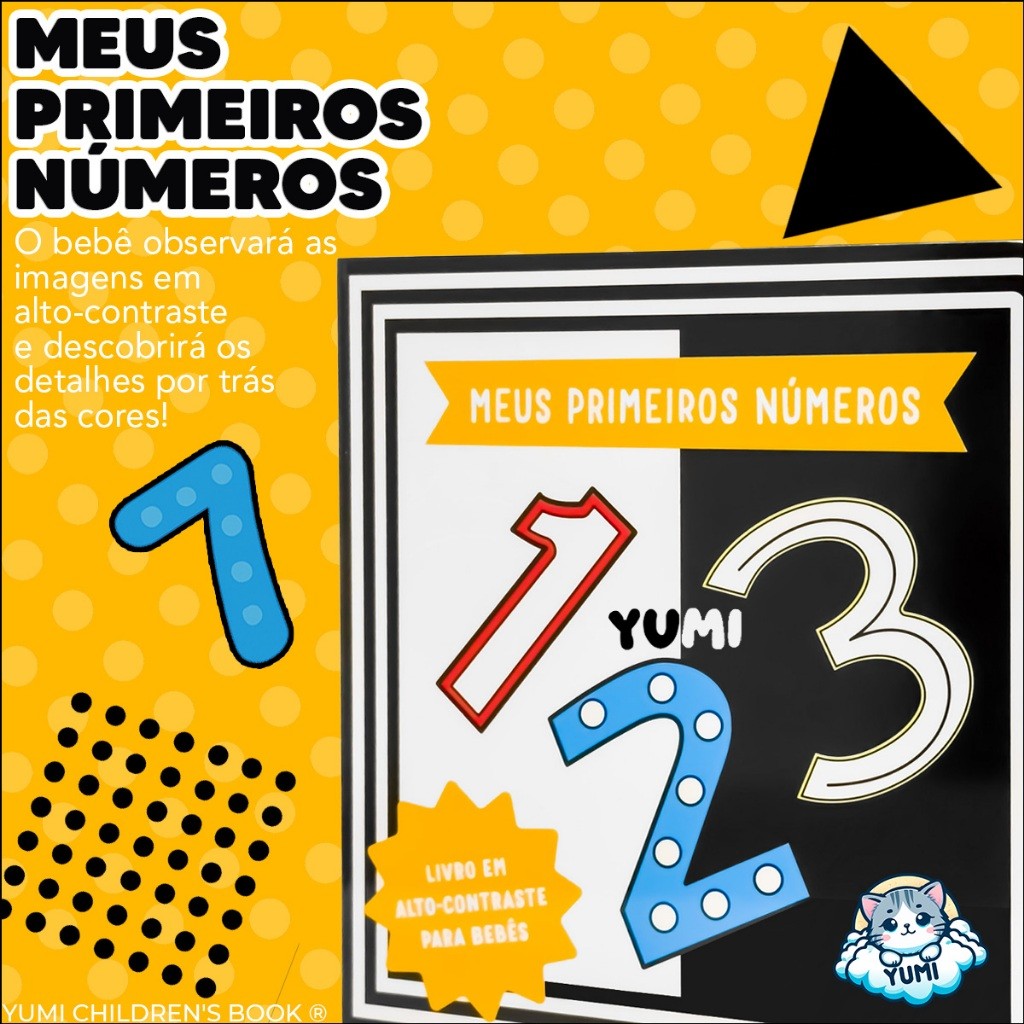 Livro Bebê Alto Contraste Interativo Meus primeiros números: Estímulo Visual Sensorial Para Recém-nascidos Montessori · foto 2