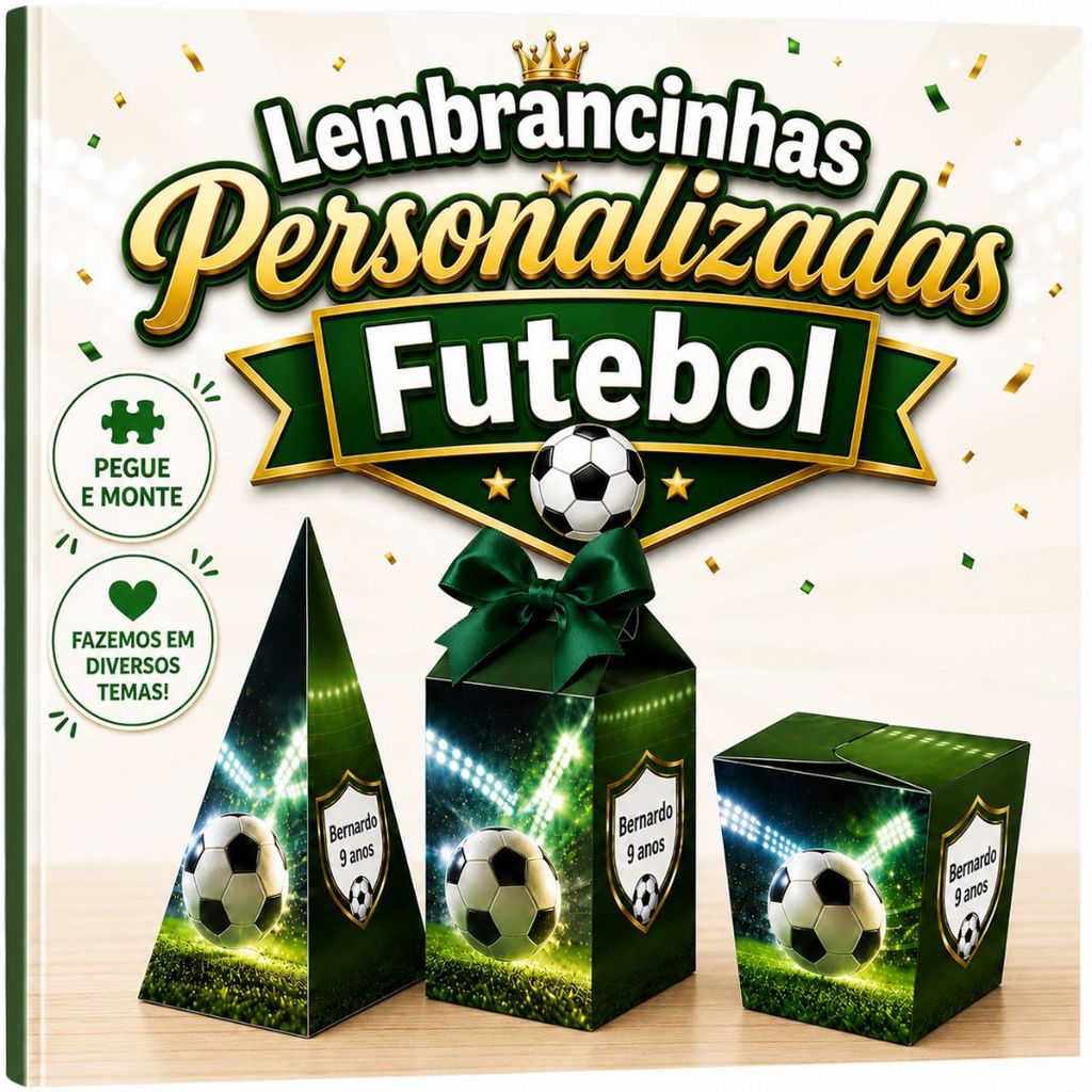 Kit Festa Futebol Personalizado | Lembrancinha de Festa | Caixinhas | Aniversário Infantil