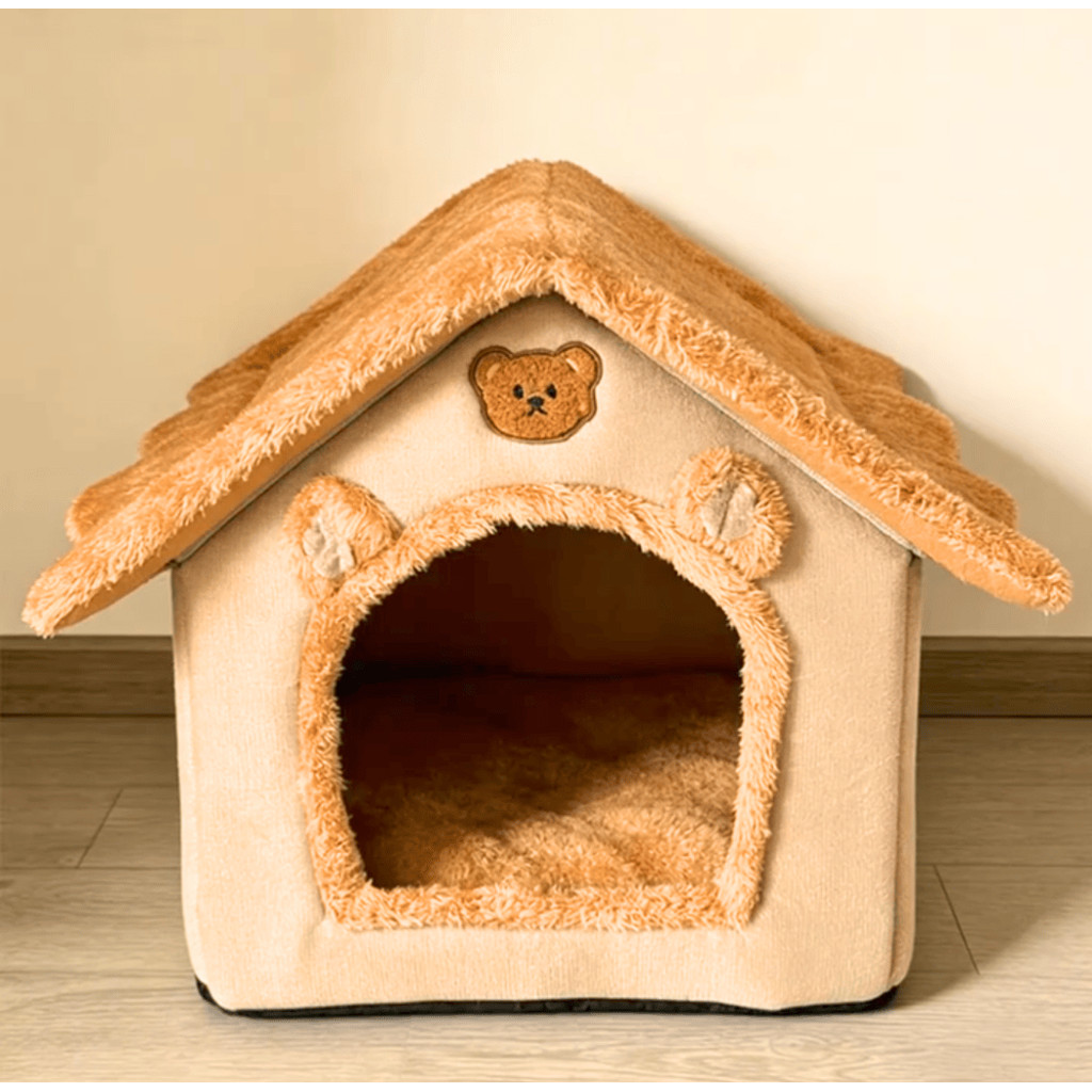 Cama casa Casinha Toca De Pelúcia Gato E Cachorro lavável removível